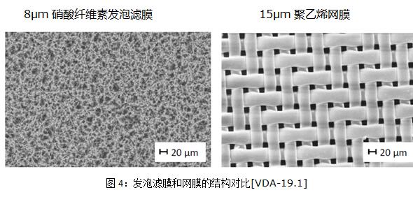 發泡濾膜和網膜的結構對比